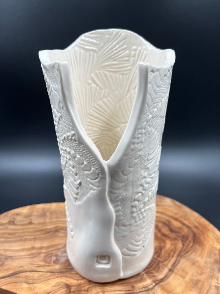 Cream lace vase