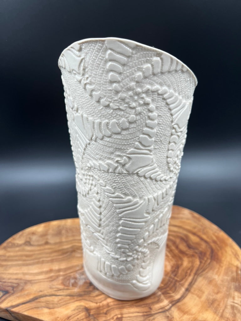 Cream lace vase