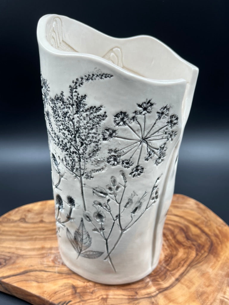 Black floral vase