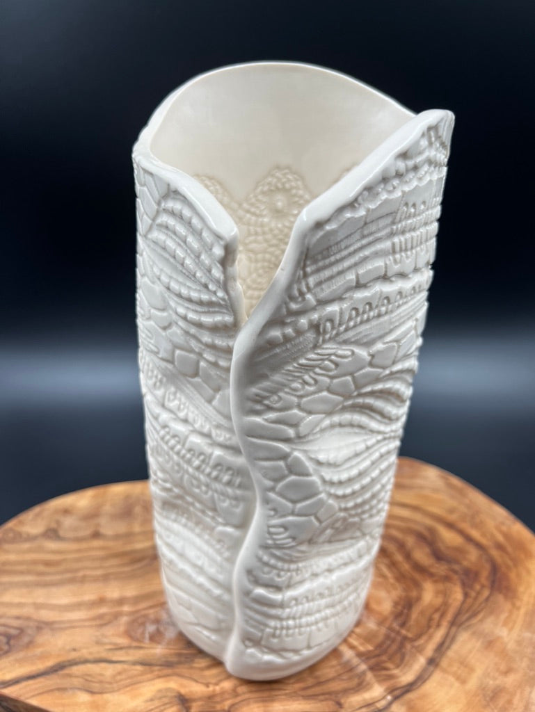 Cream lace vase
