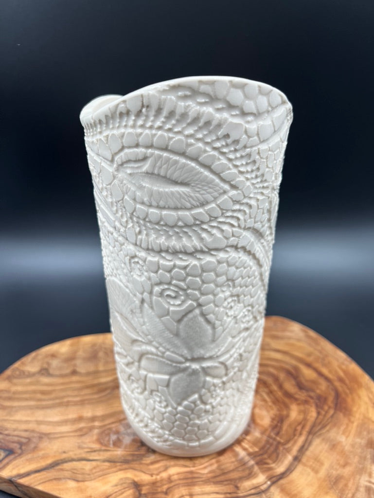 Cream lace vase