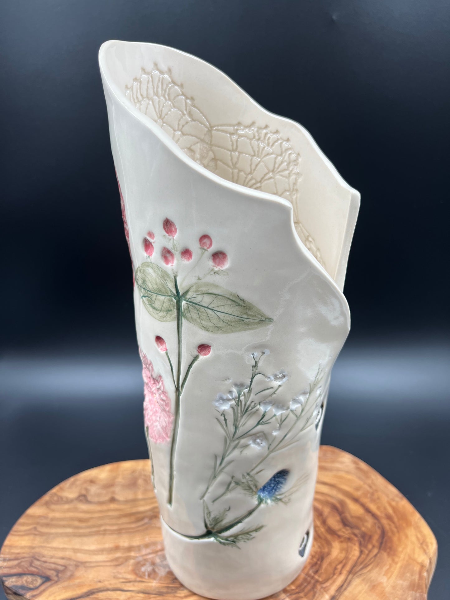 Color floral vase, tall