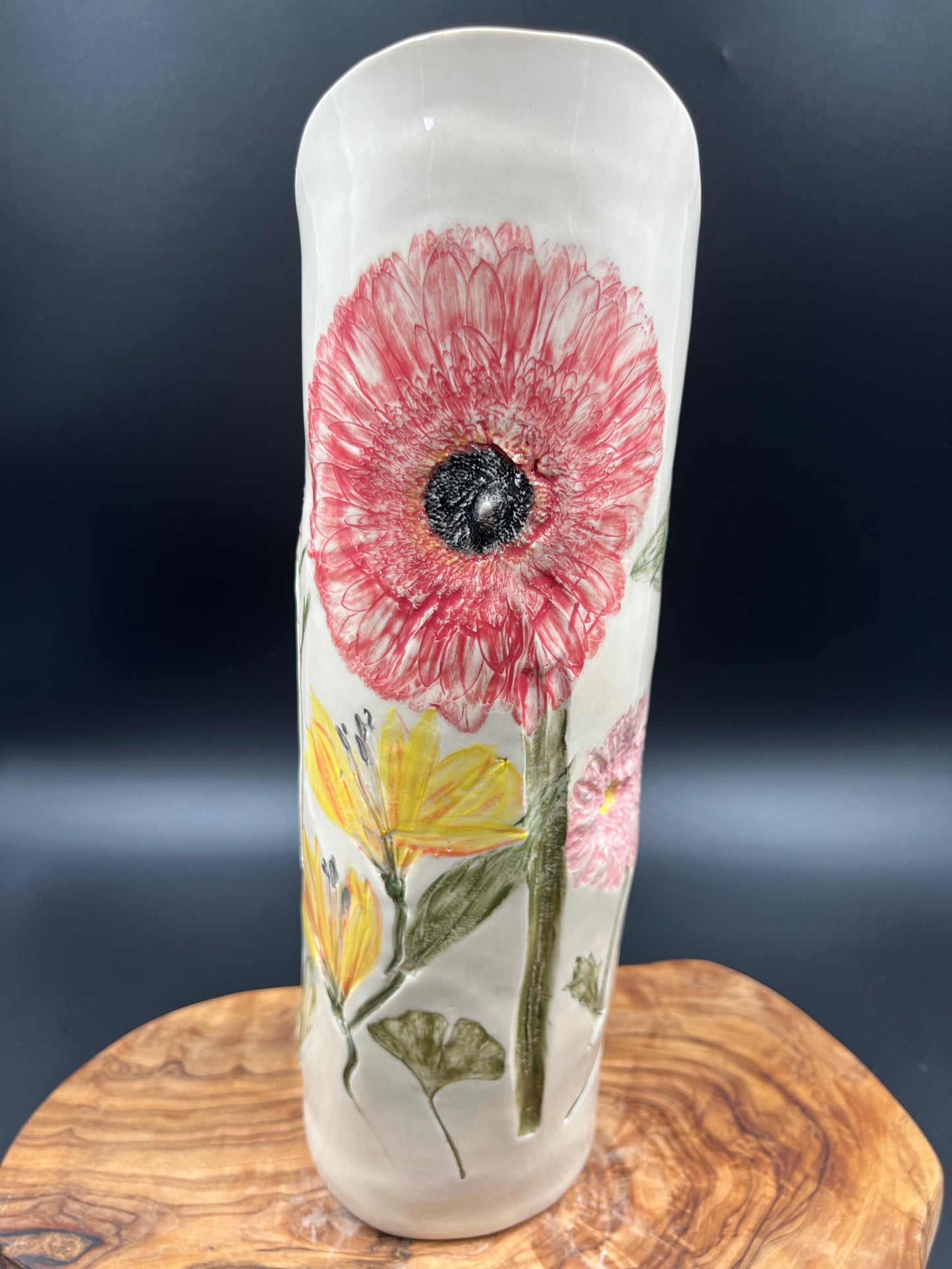 Color floral vase, tall