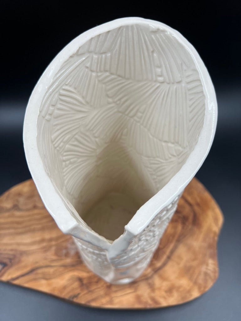 Cream lace vase