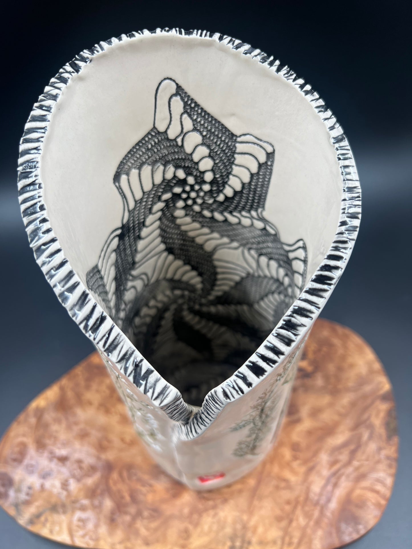 Herb and Cicada Ceramic Vase