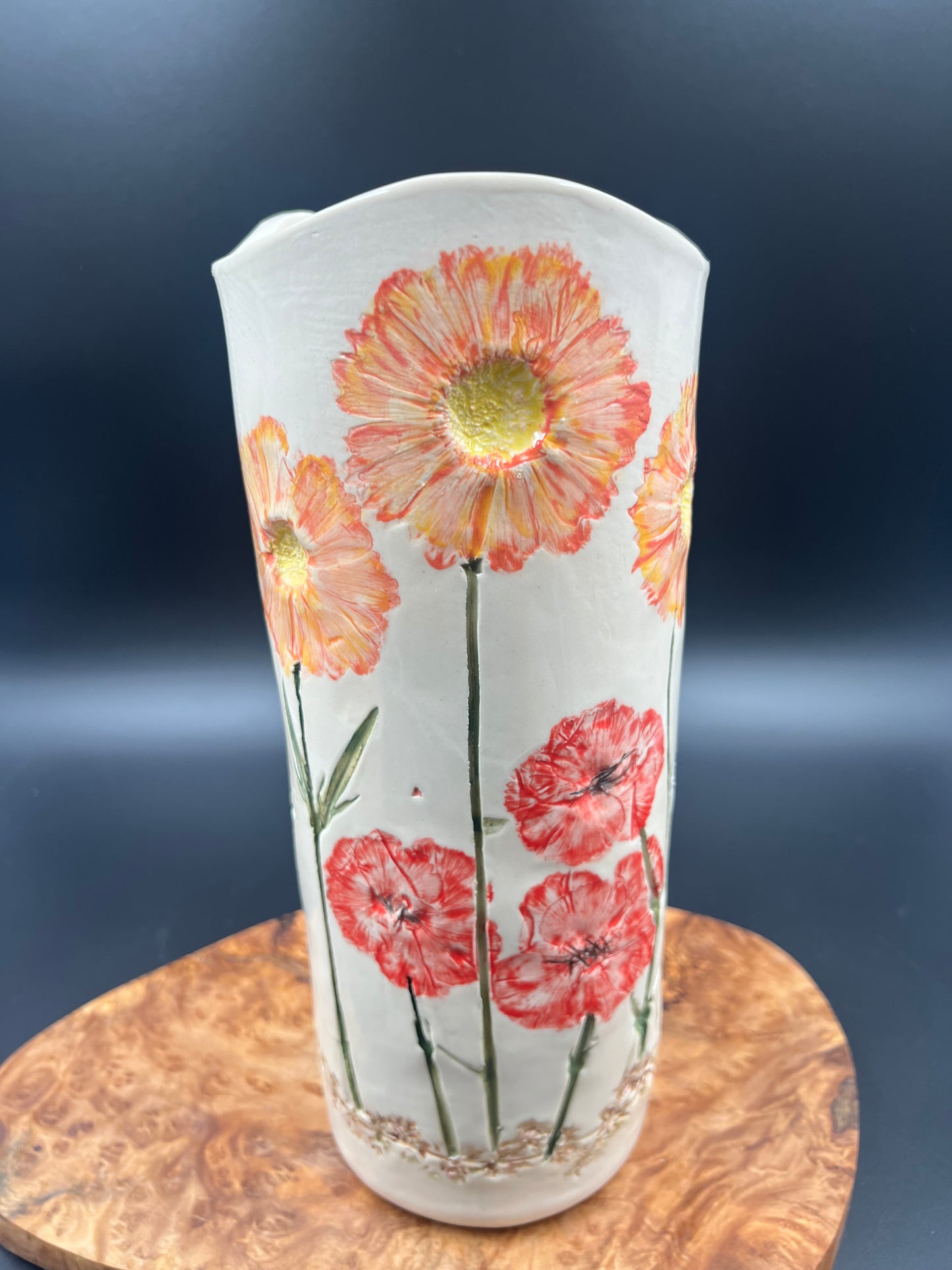 Wildflower Color Vase with Ginkgo Leaf Accent