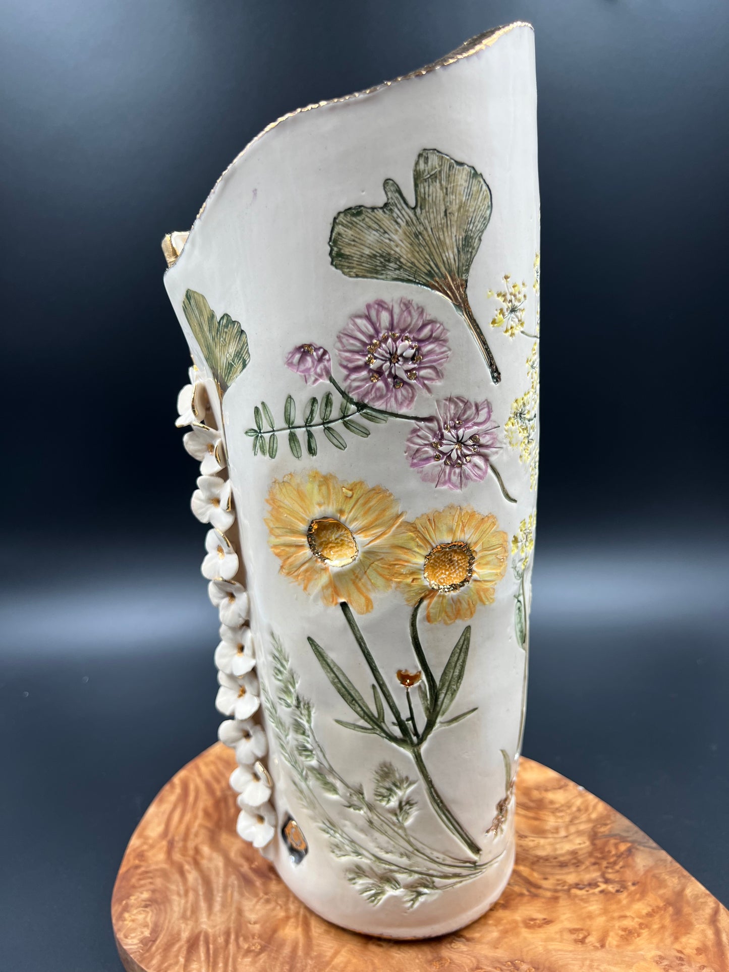 Handmade Wildflower Vase with Cascading Flowers