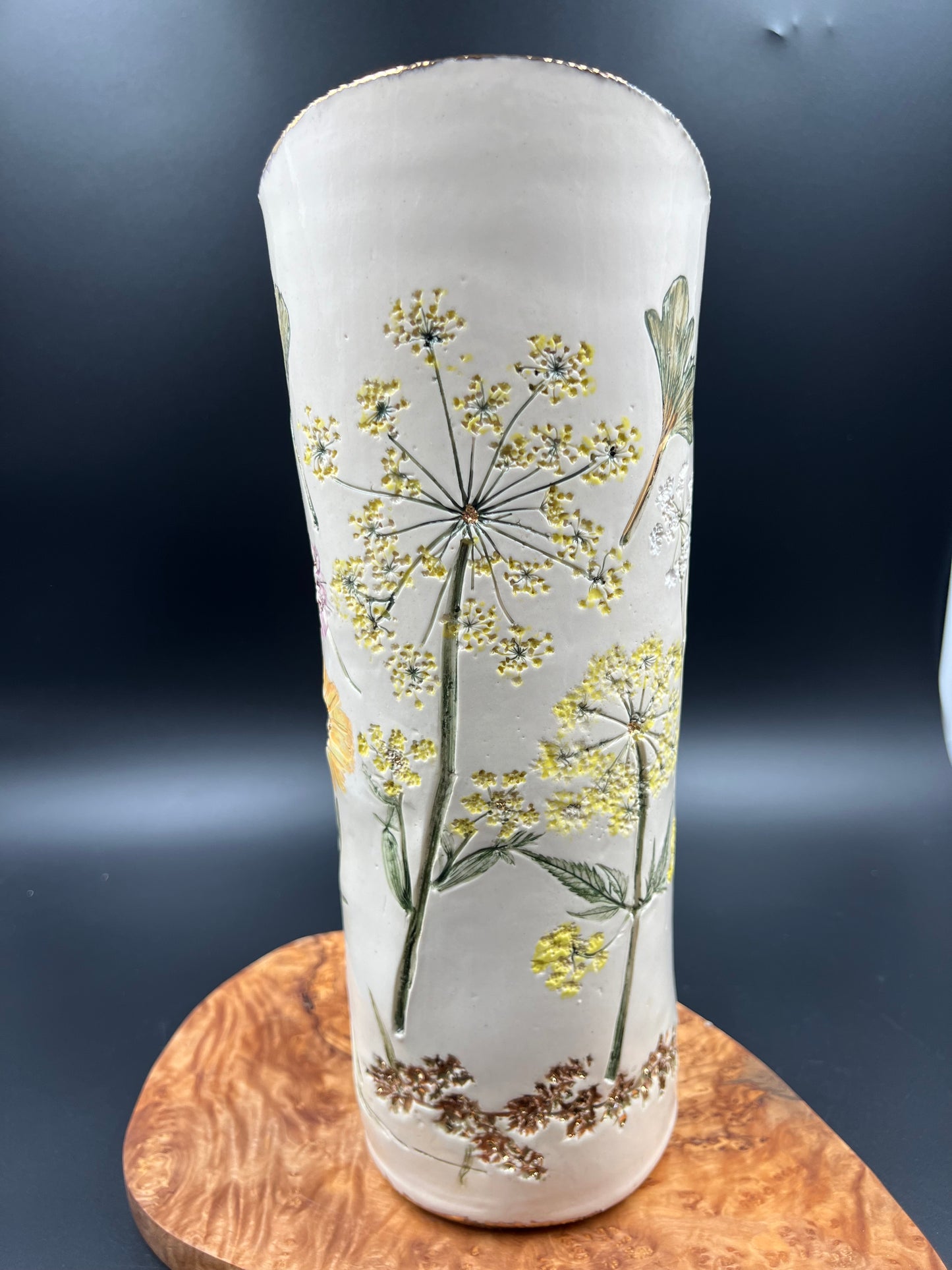 Handmade Wildflower Vase with Cascading Flowers