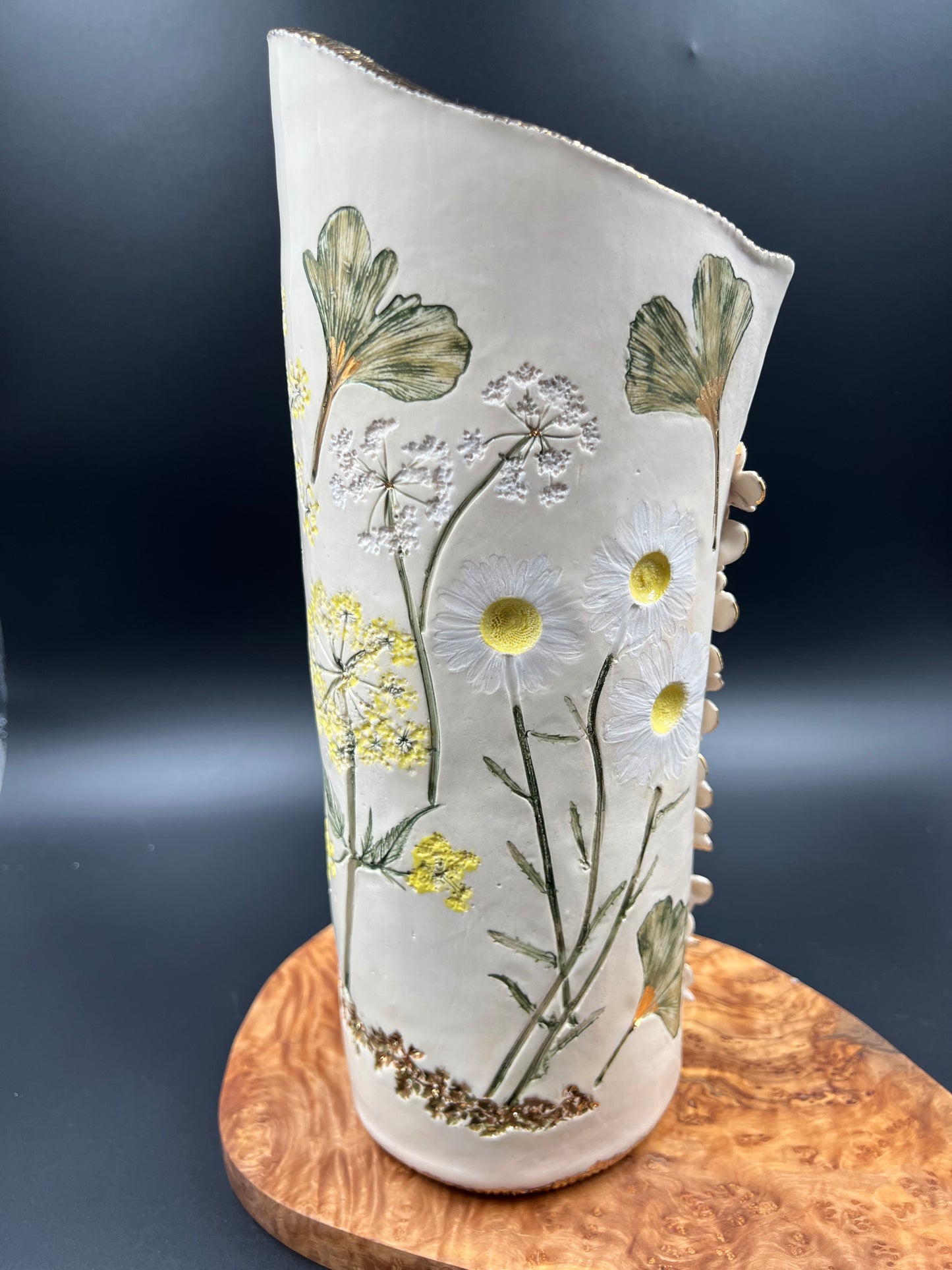 Handmade Wildflower Vase with Cascading Flowers