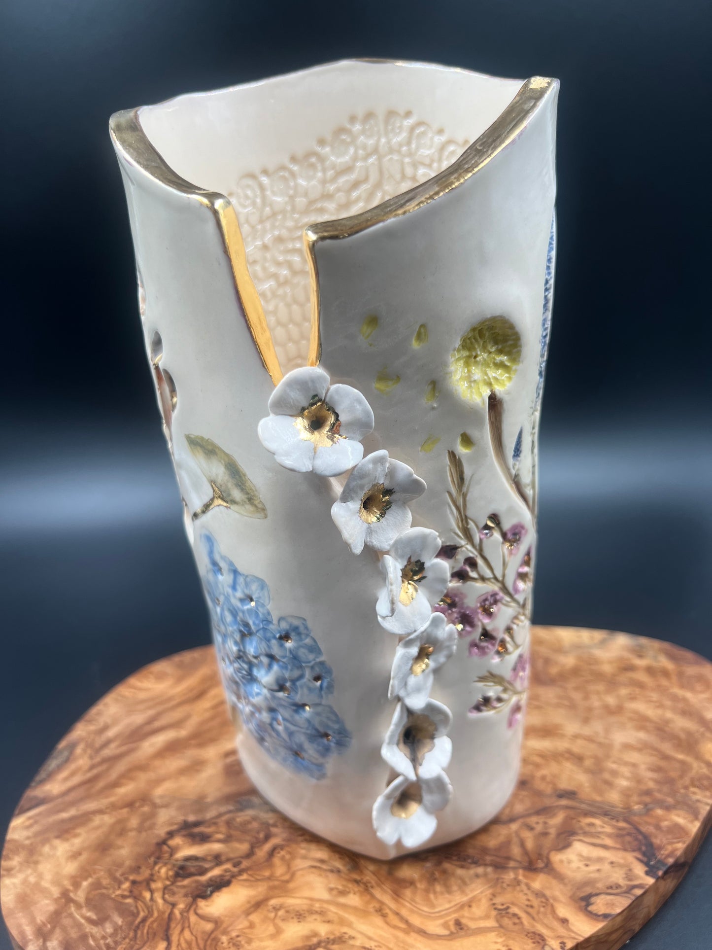 Flower and Cascading Flowers Vase