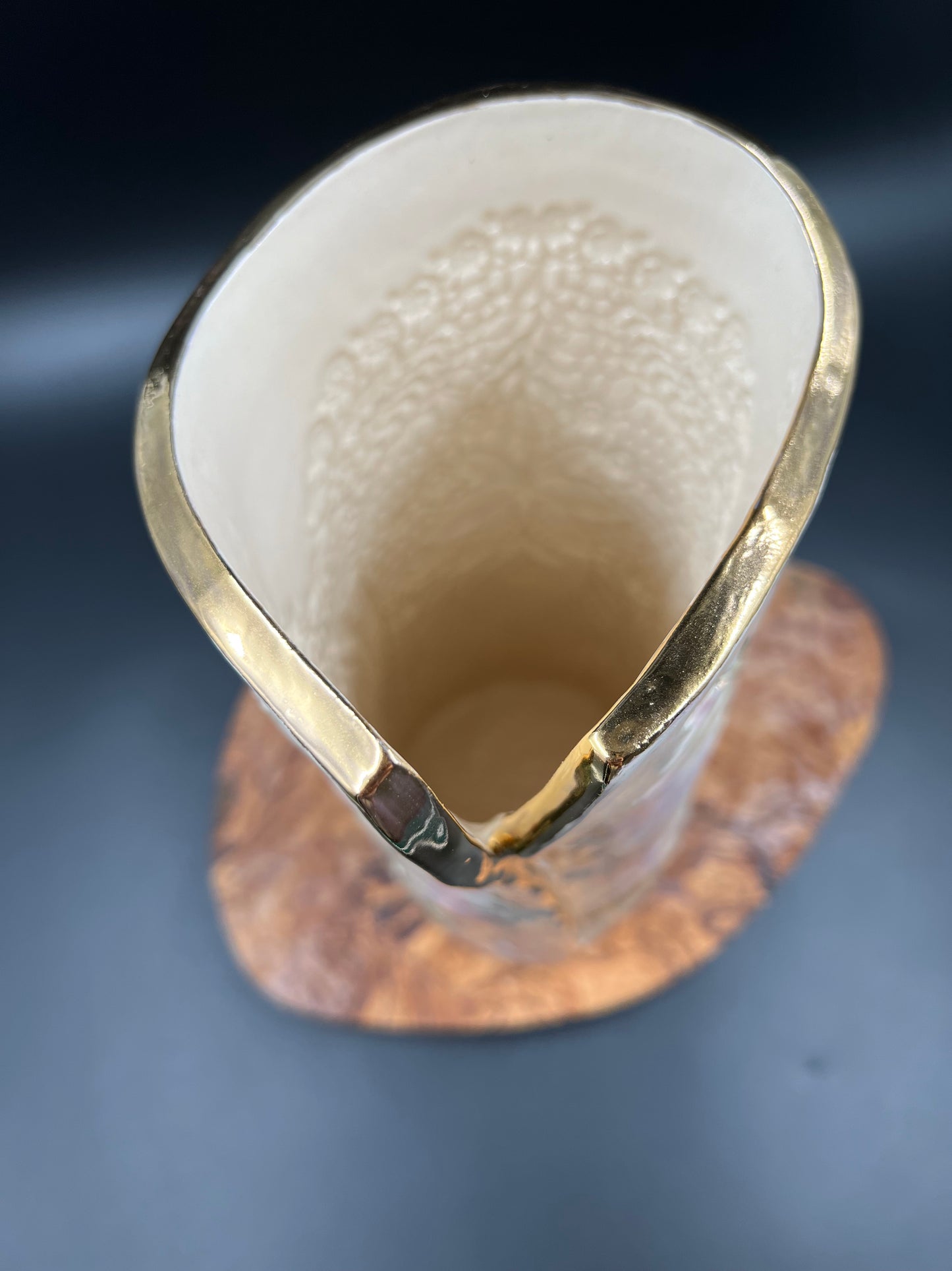 Hosta Vase with Gold Accents
