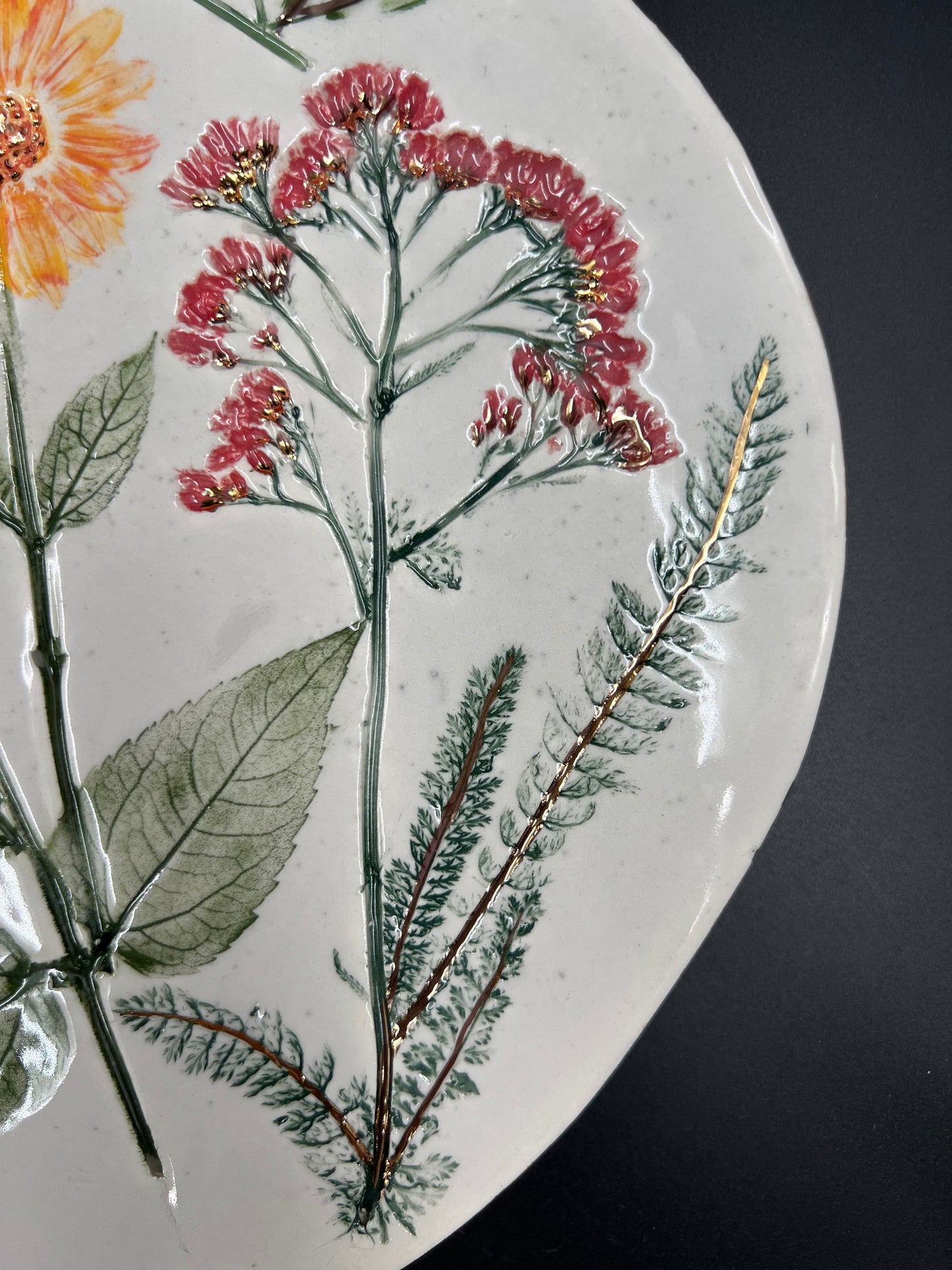 Wildflower Tray with Gold Accents