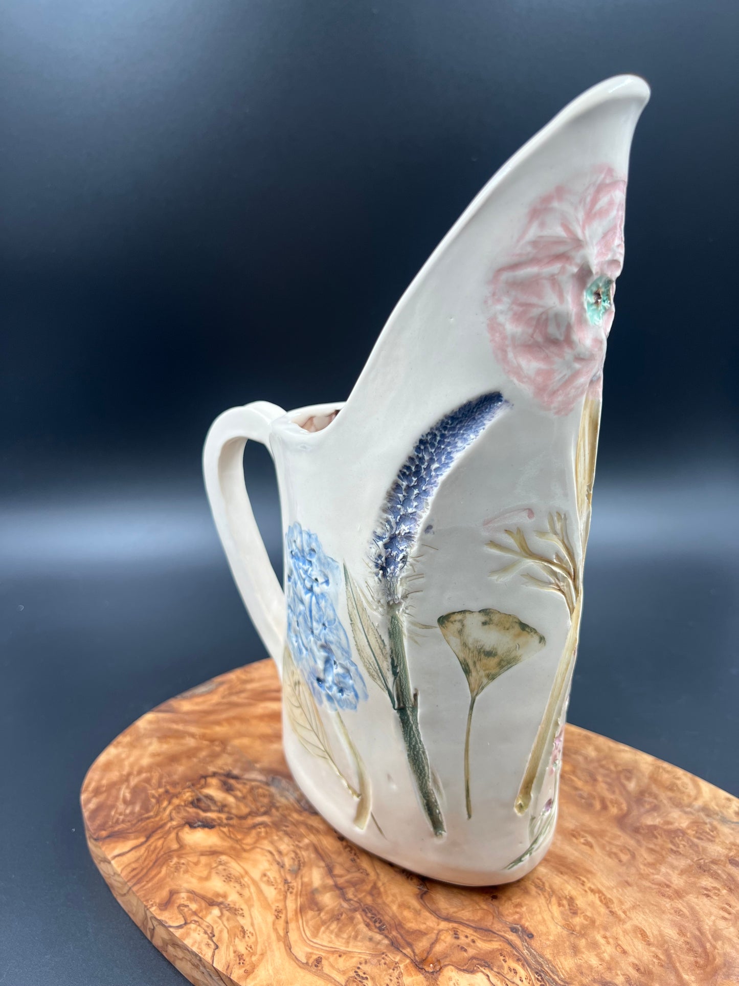 Wildflower Ginkgo and Antique Crochet Pitcher