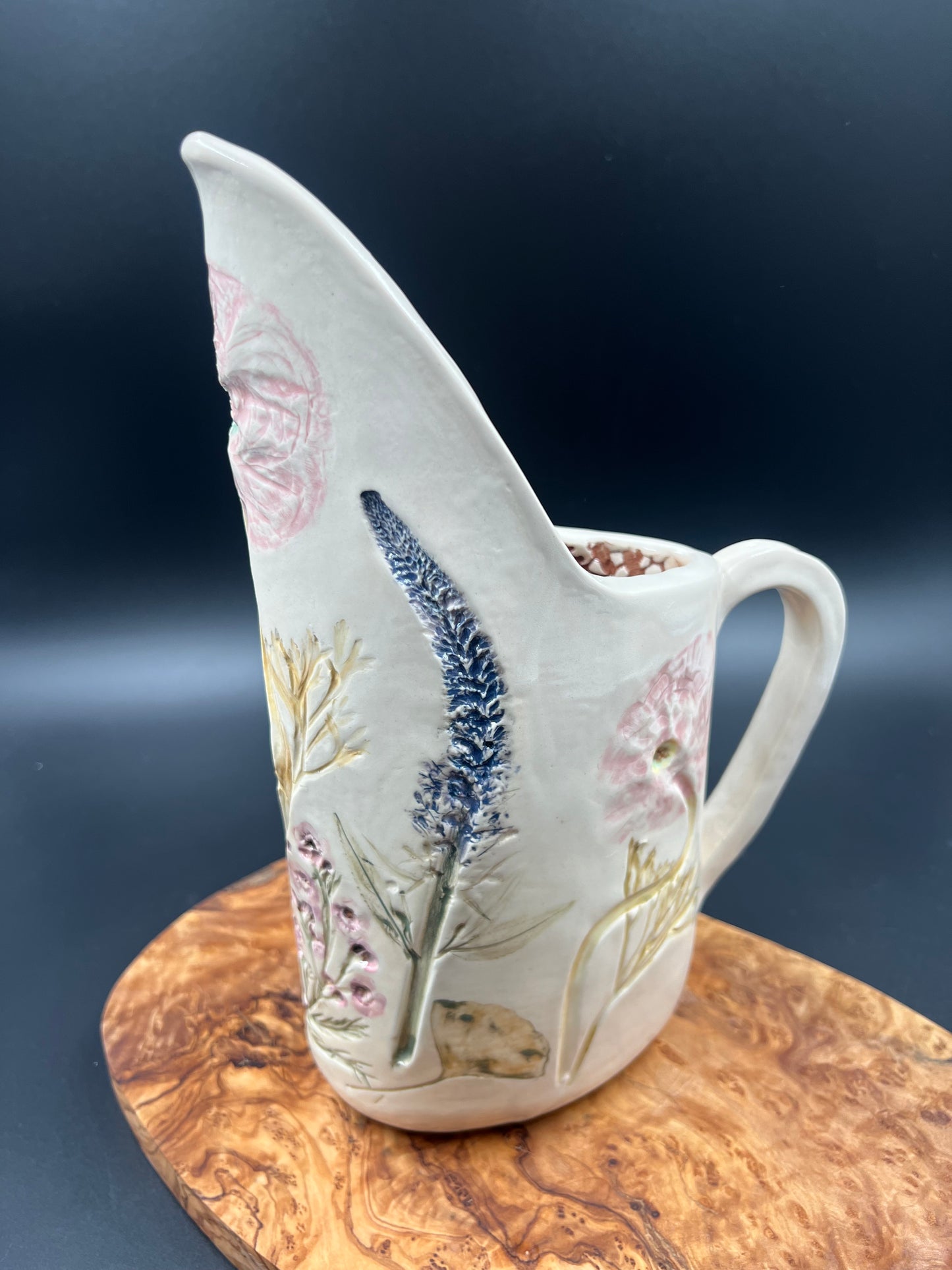 Wildflower Ginkgo and Antique Crochet Pitcher