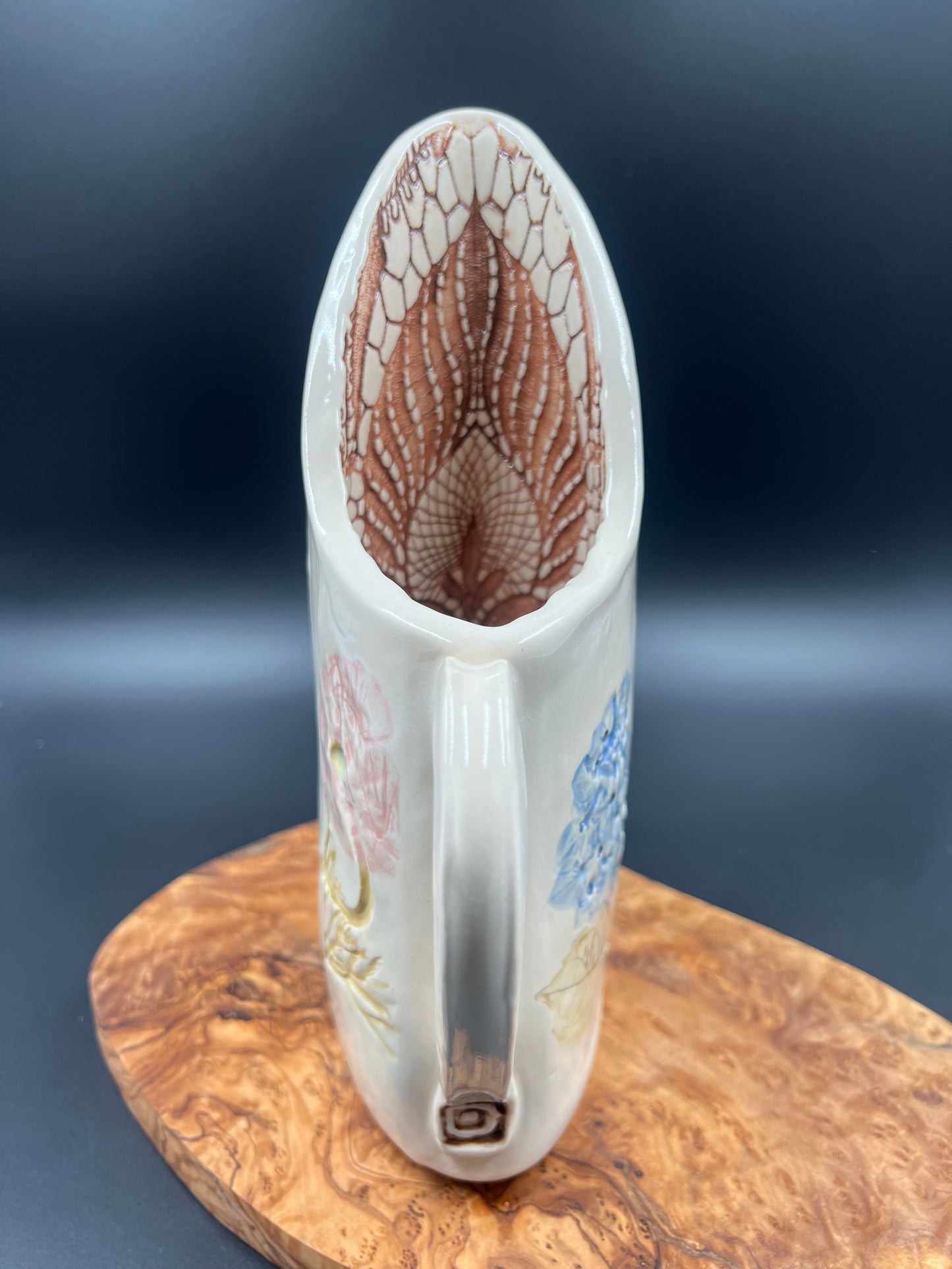 Wildflower Ginkgo and Antique Crochet Pitcher