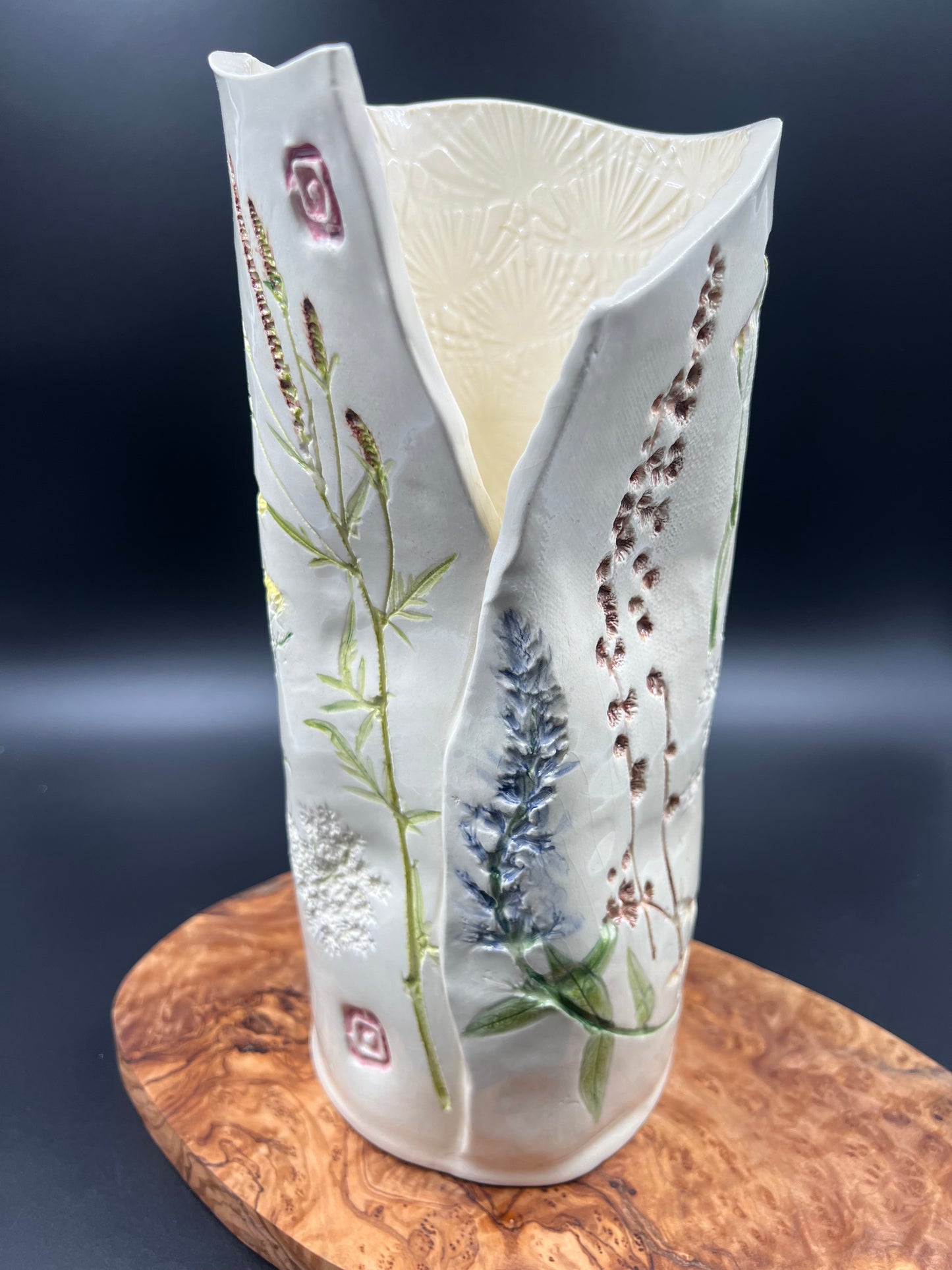 Wildflower and Antique Crochet Vase