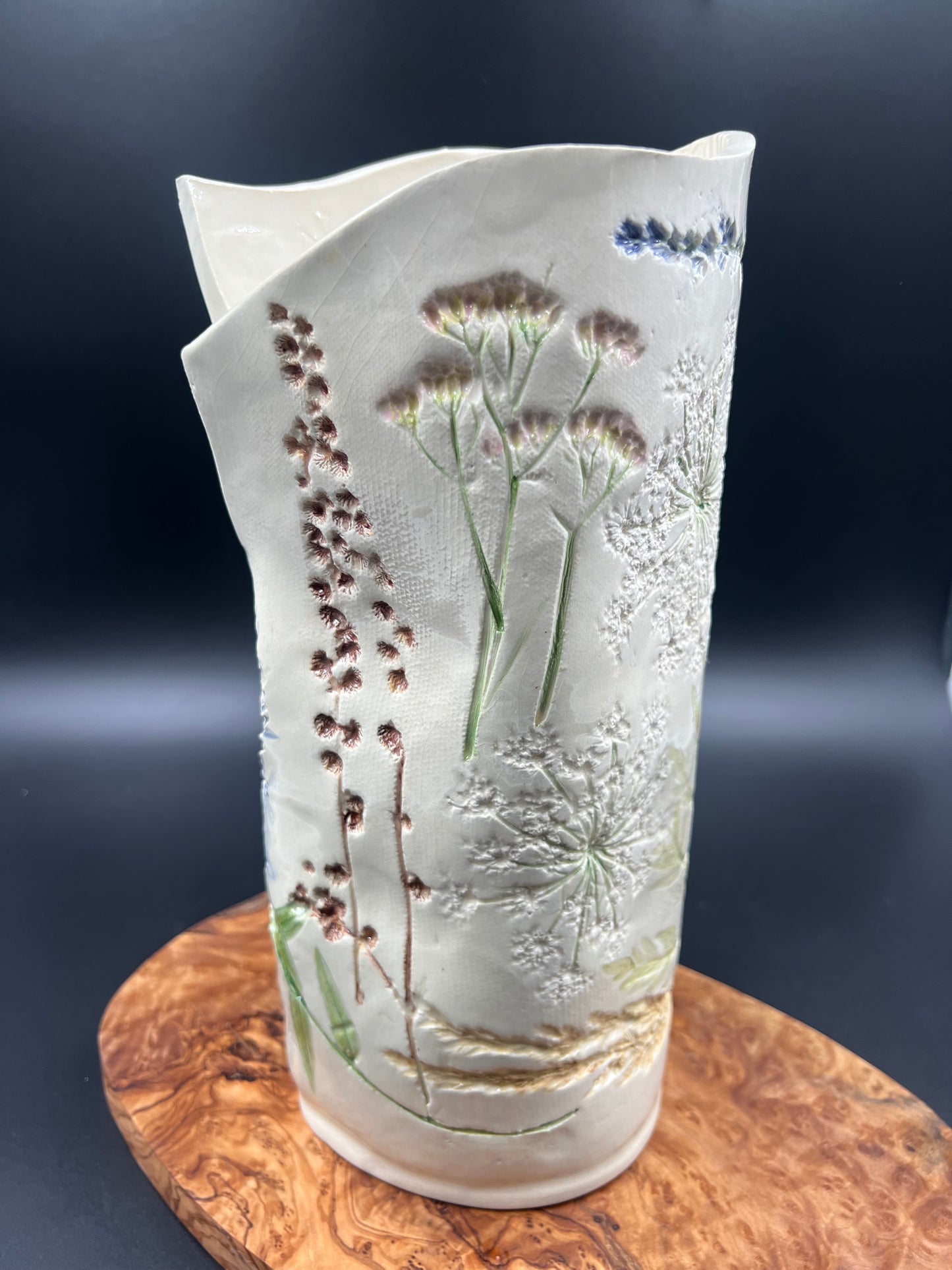 Wildflower and Antique Crochet Vase