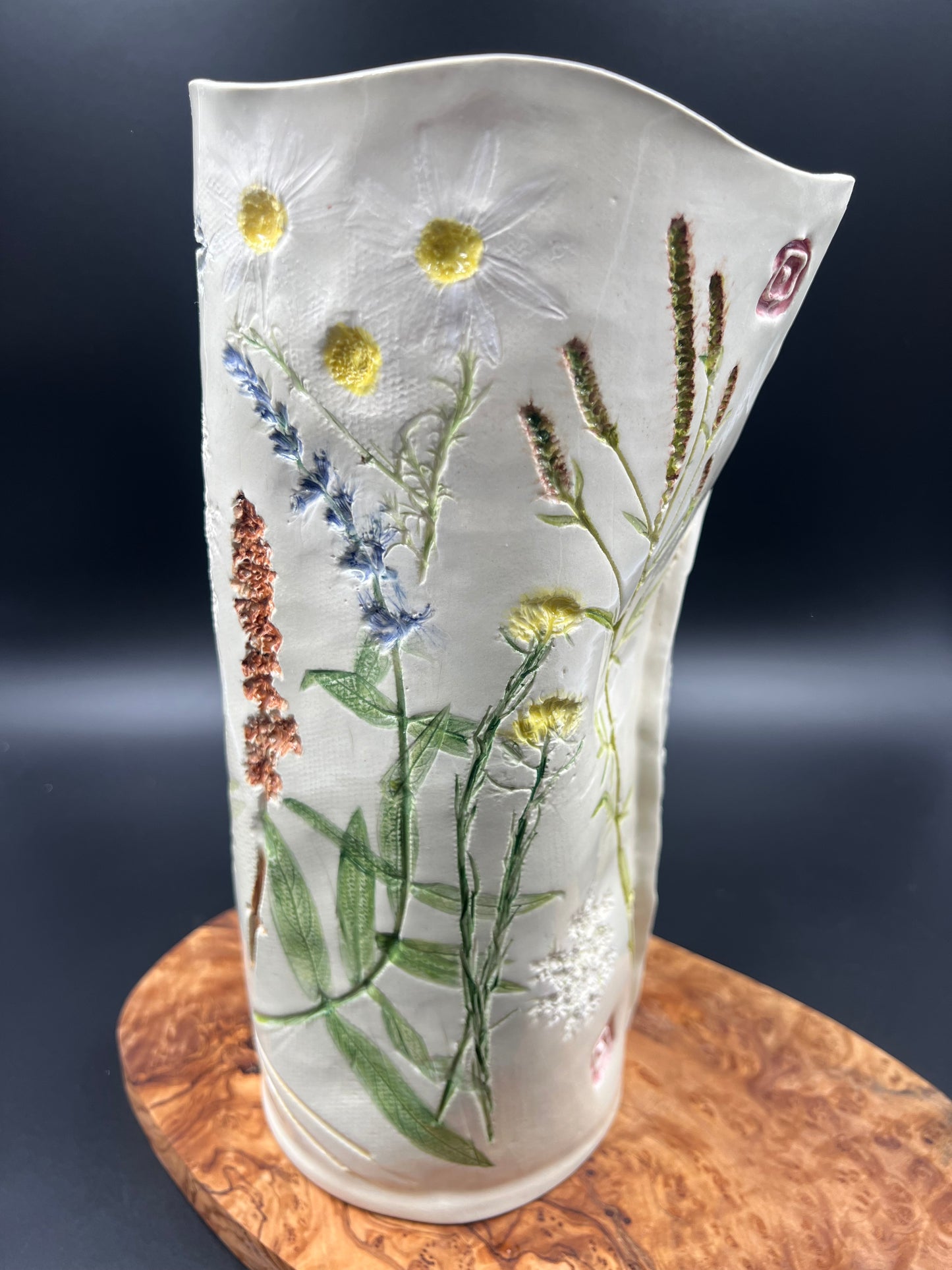 Wildflower and Antique Crochet Vase