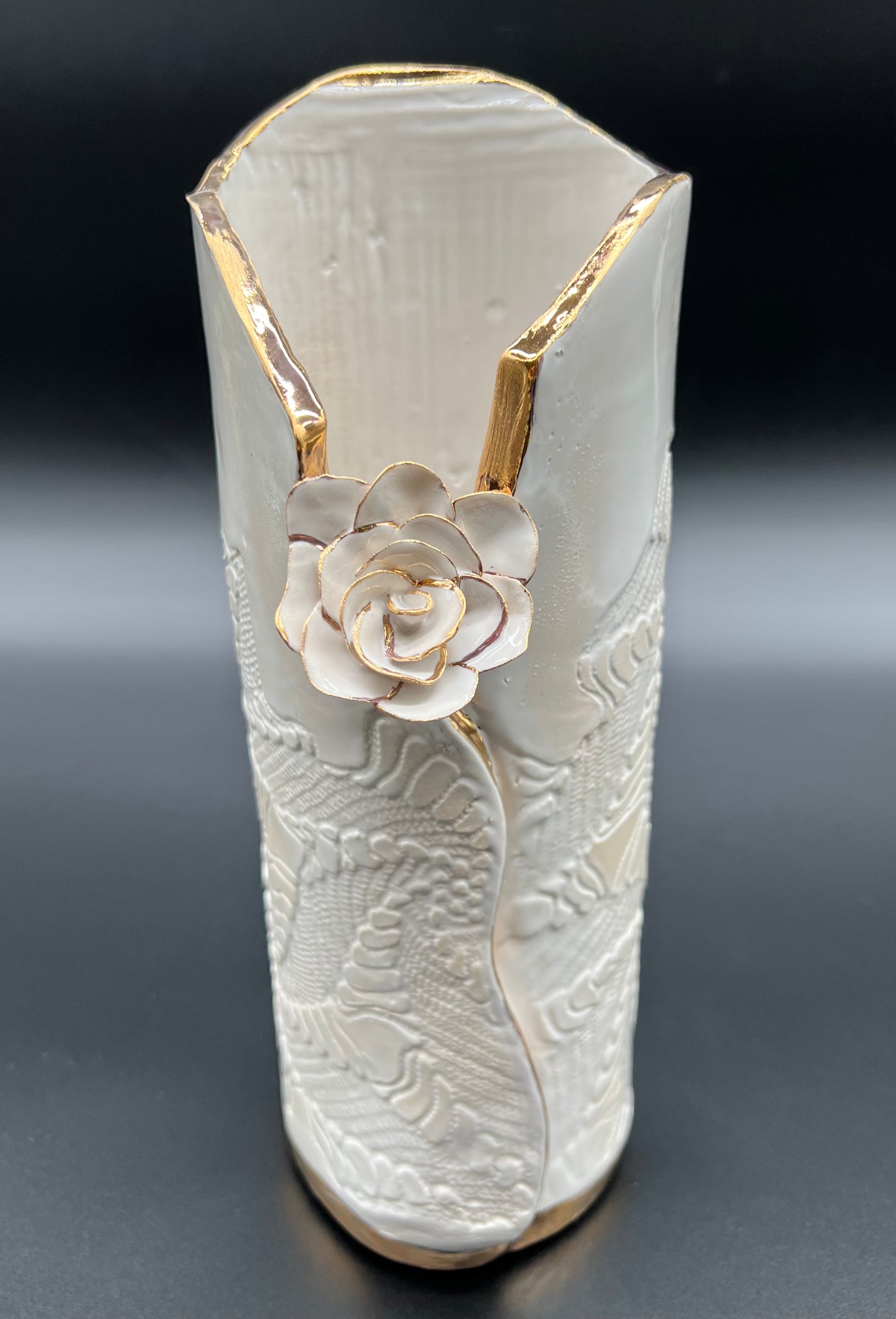 Flower and Antique Crochet Flower Vase