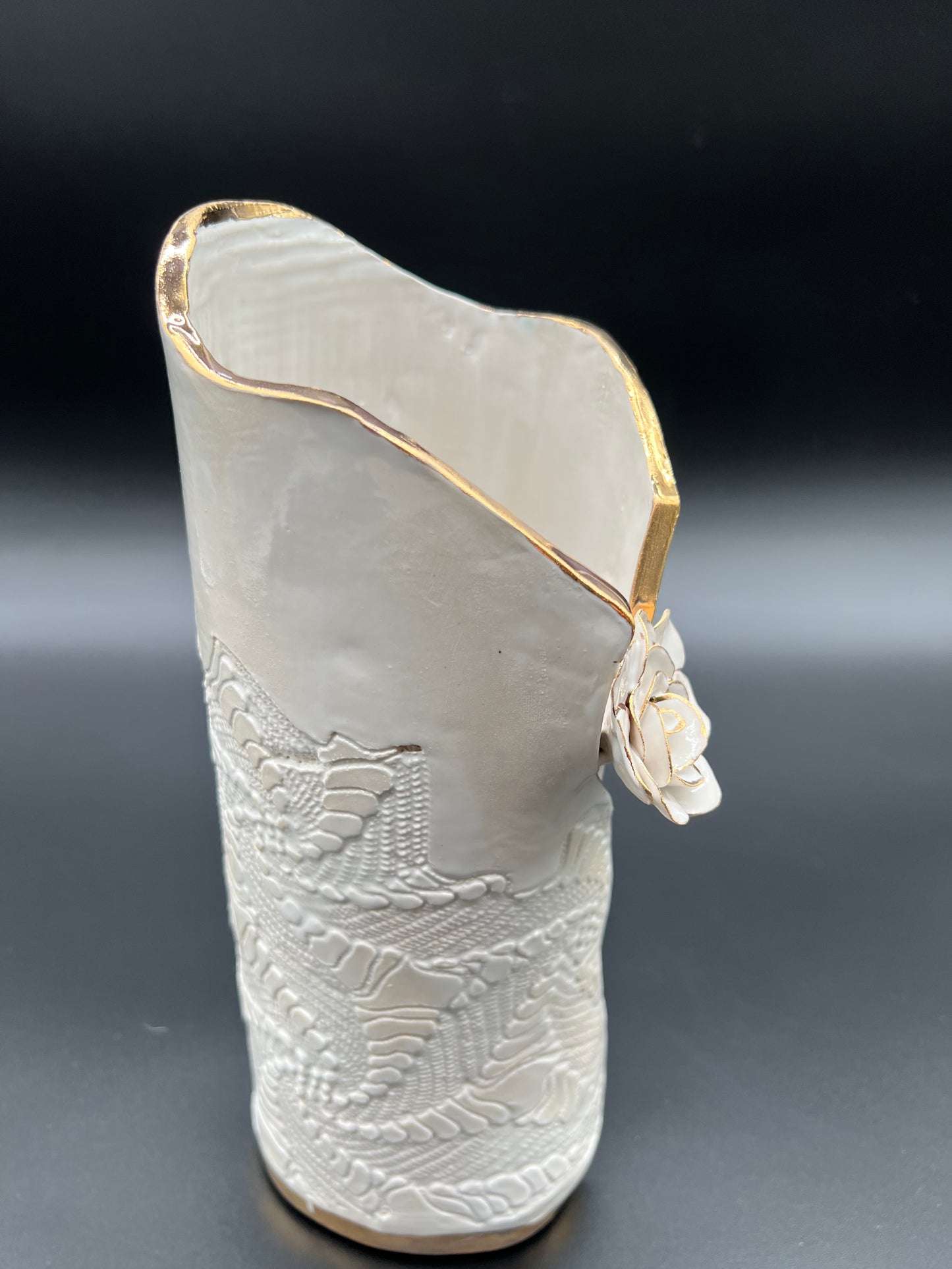 Flower and Antique Crochet Flower Vase