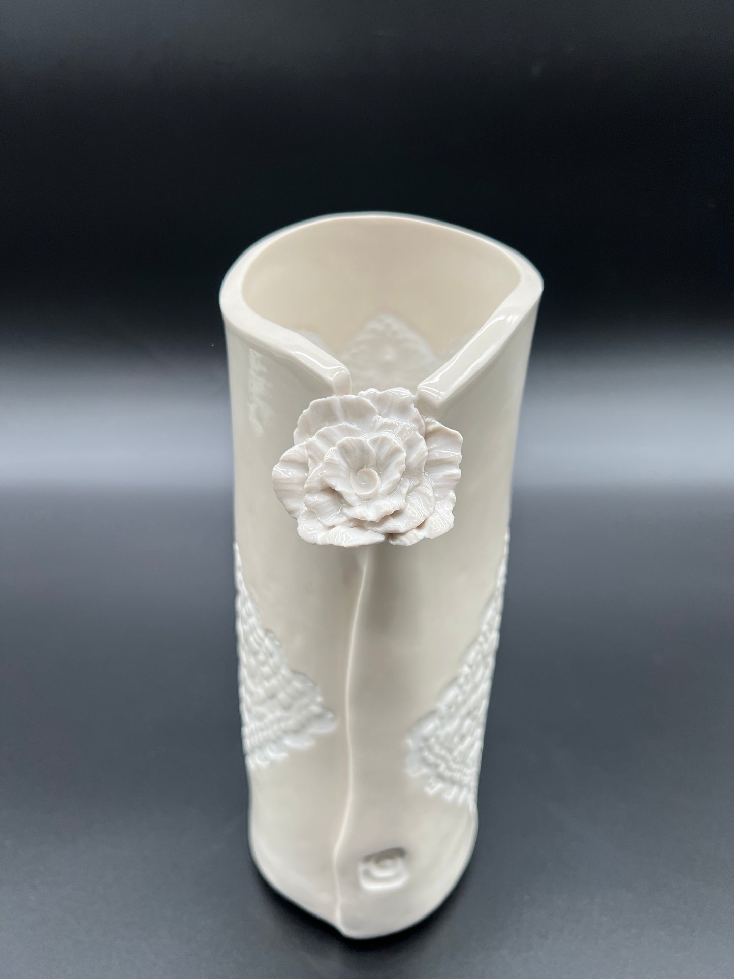 Antique Crochet Flower Vase