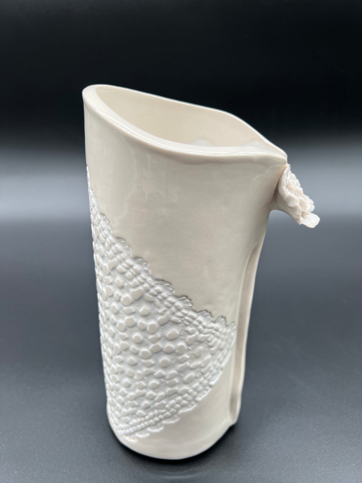 Antique Crochet Flower Vase
