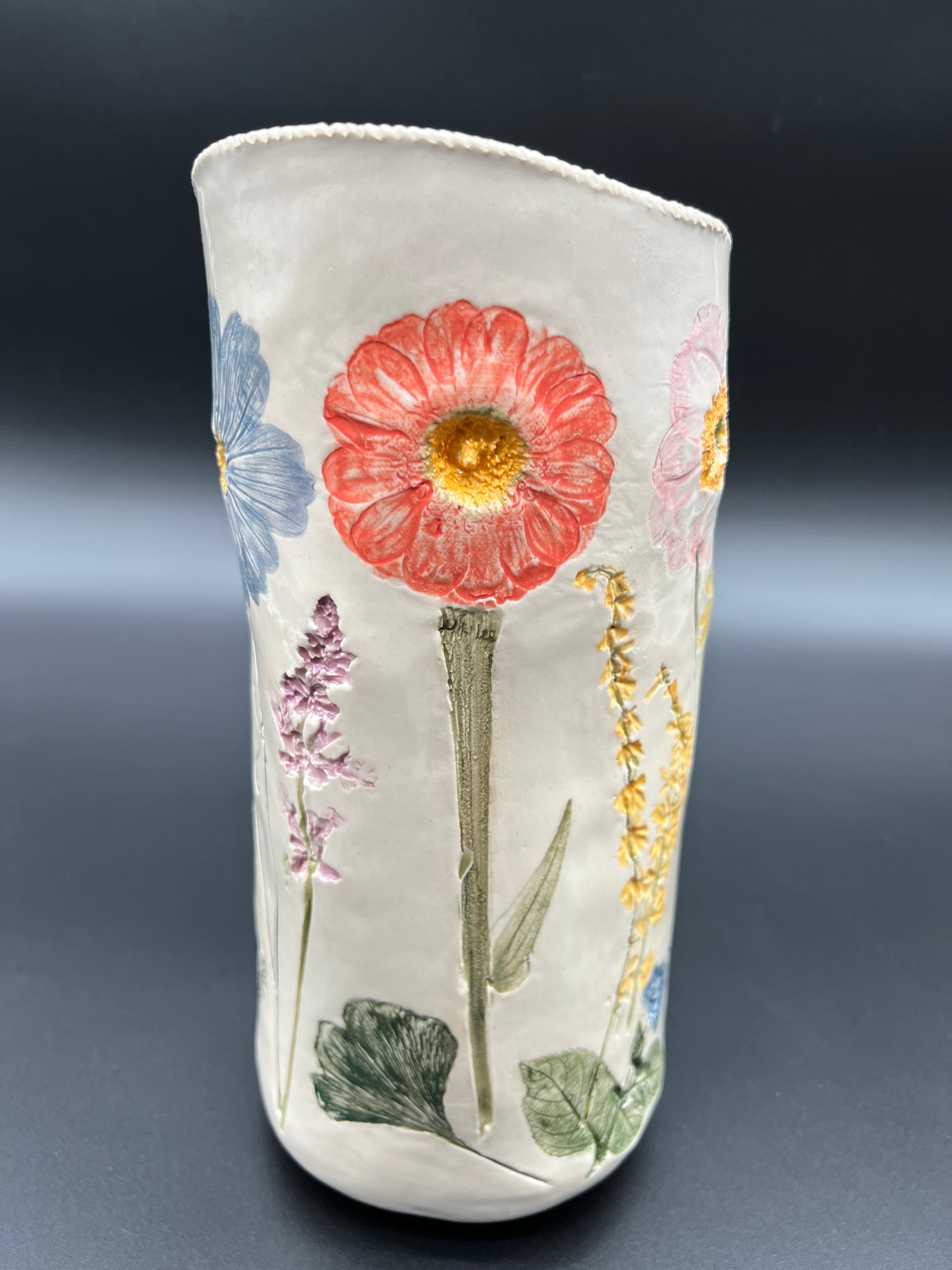 Color Wildflower and Cascading Flower Vase