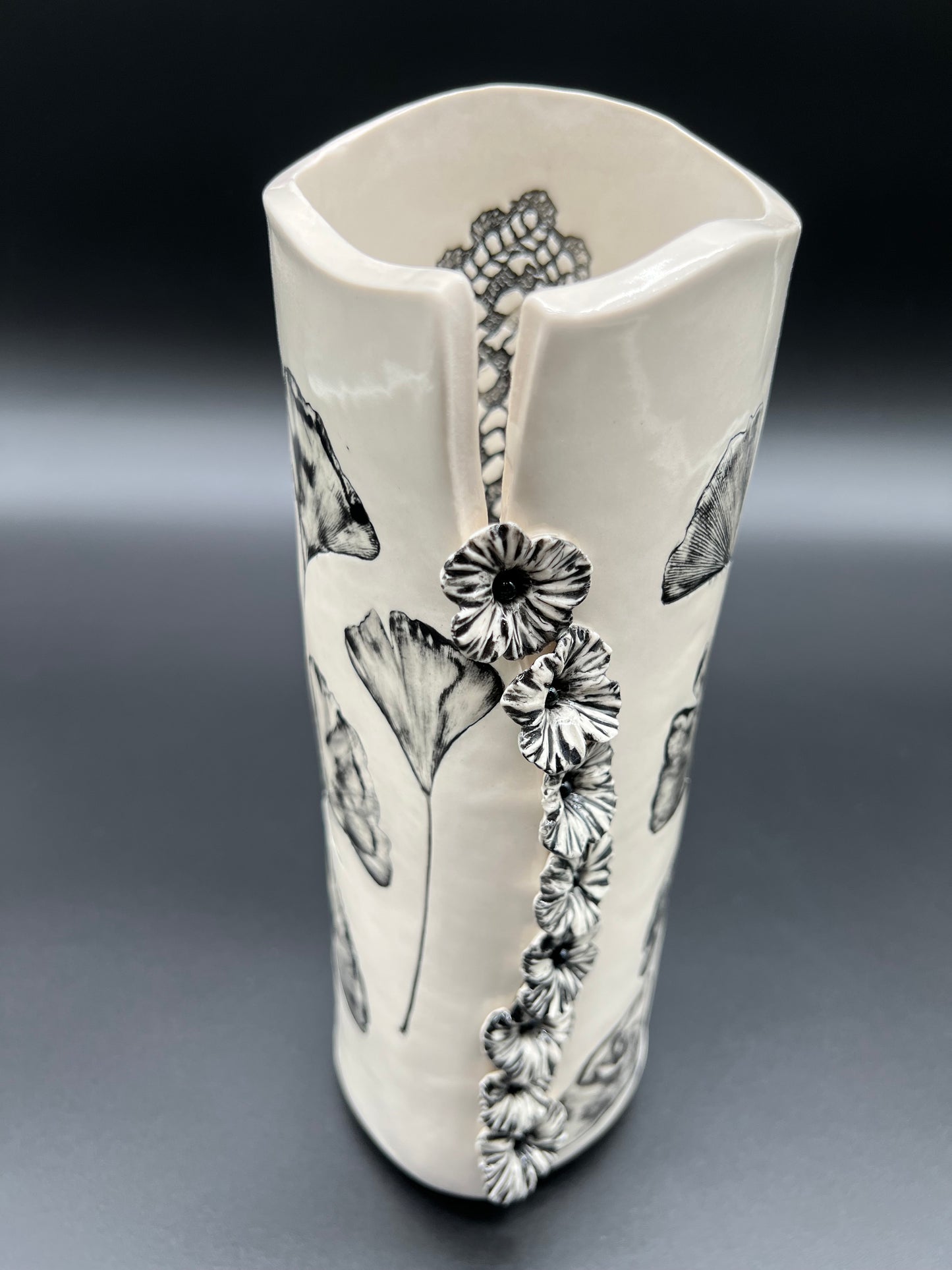 Ginkgo Birch Cascading Flower Vase