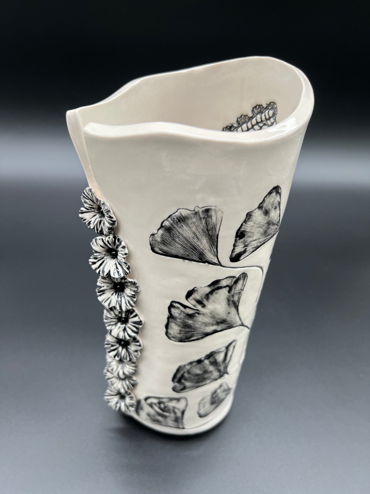 Ginkgo Birch Cascading Flower Vase