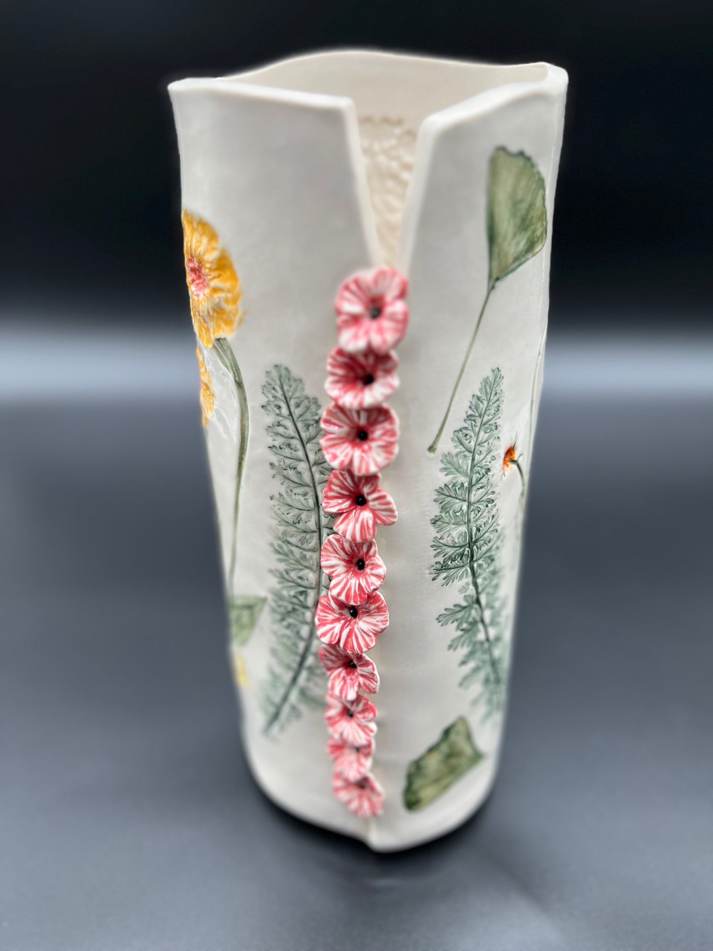 Large Color Wildflower and Cascading Flower Vase