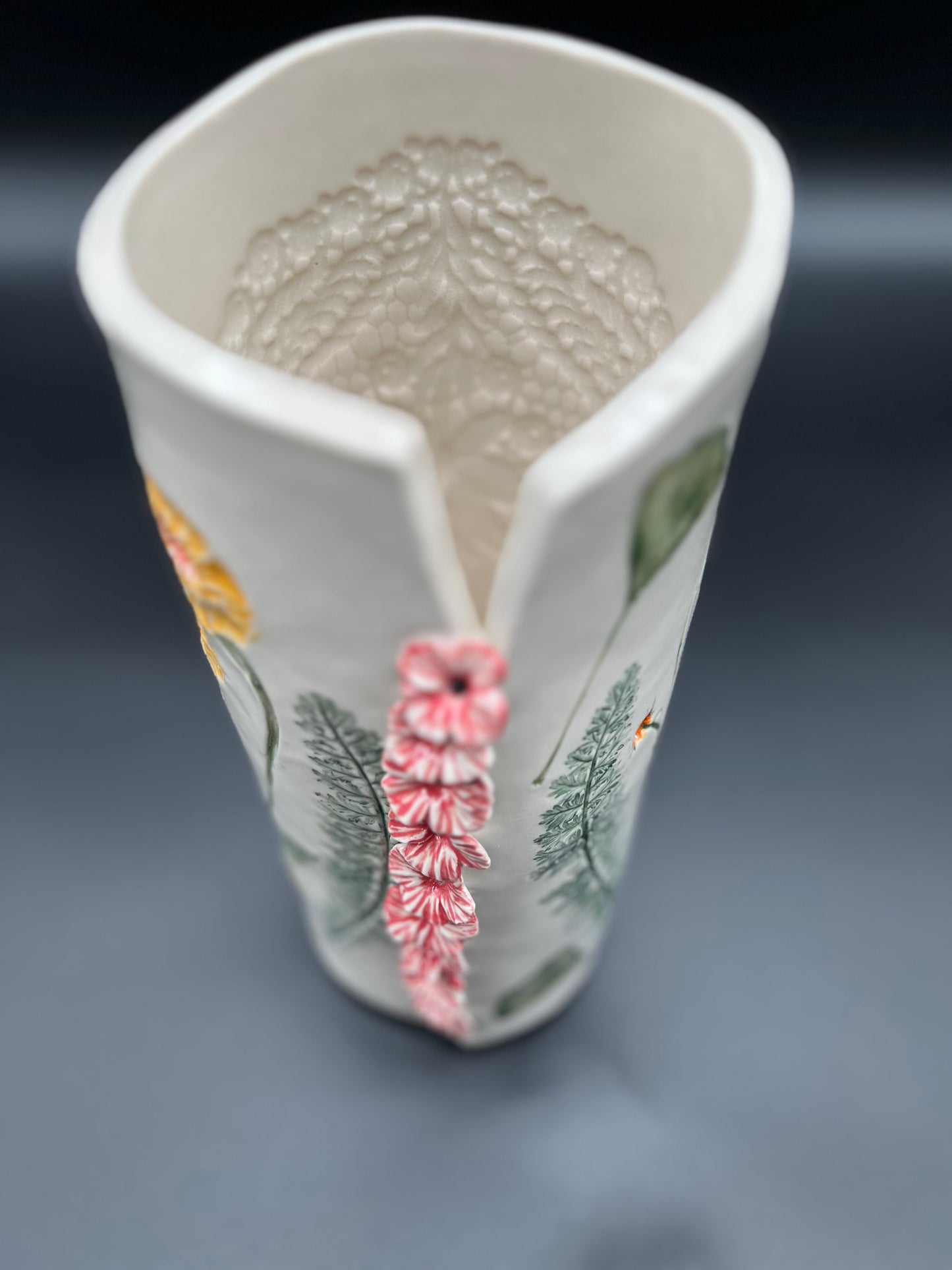 Large Color Wildflower and Cascading Flower Vase