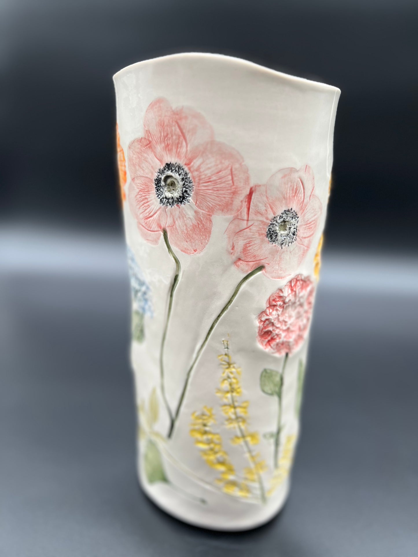Large Color Wildflower and Cascading Flower Vase