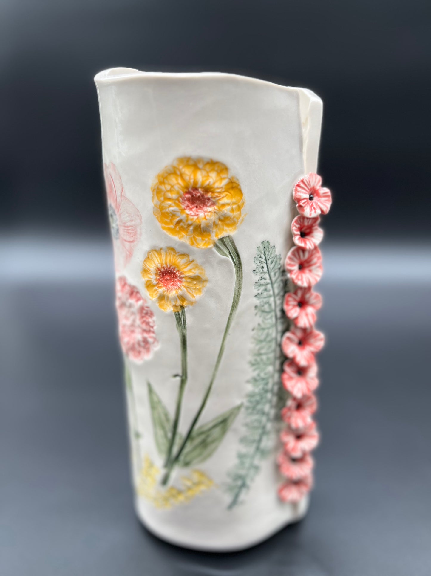Large Color Wildflower and Cascading Flower Vase