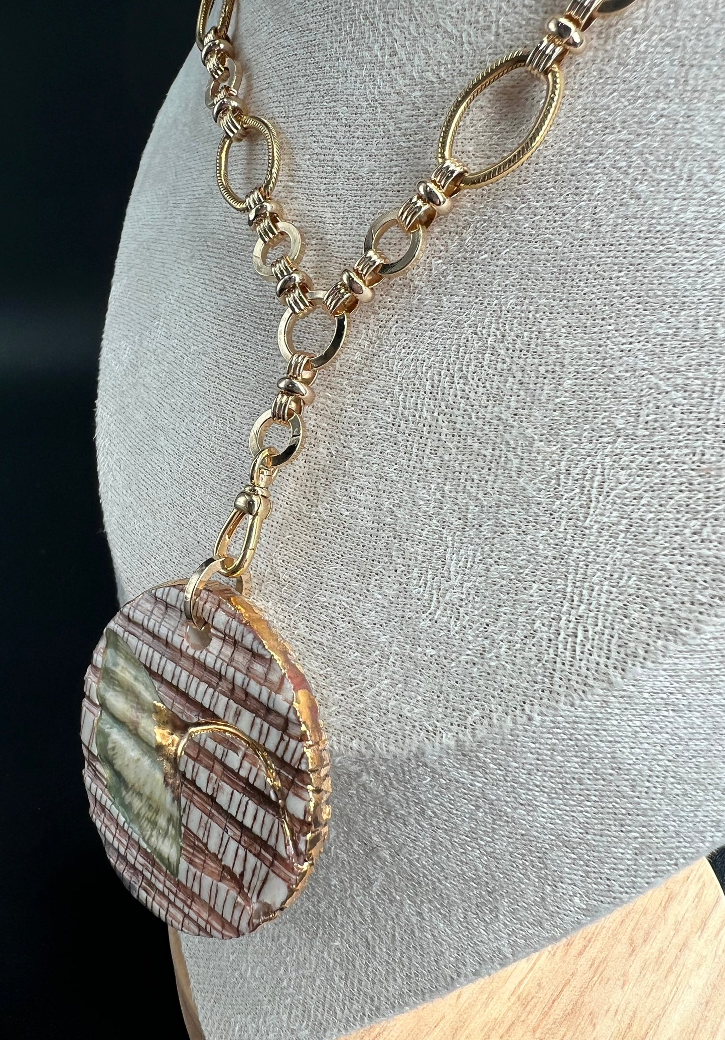 Sepia Ginkgo Leaf Gold Necklace