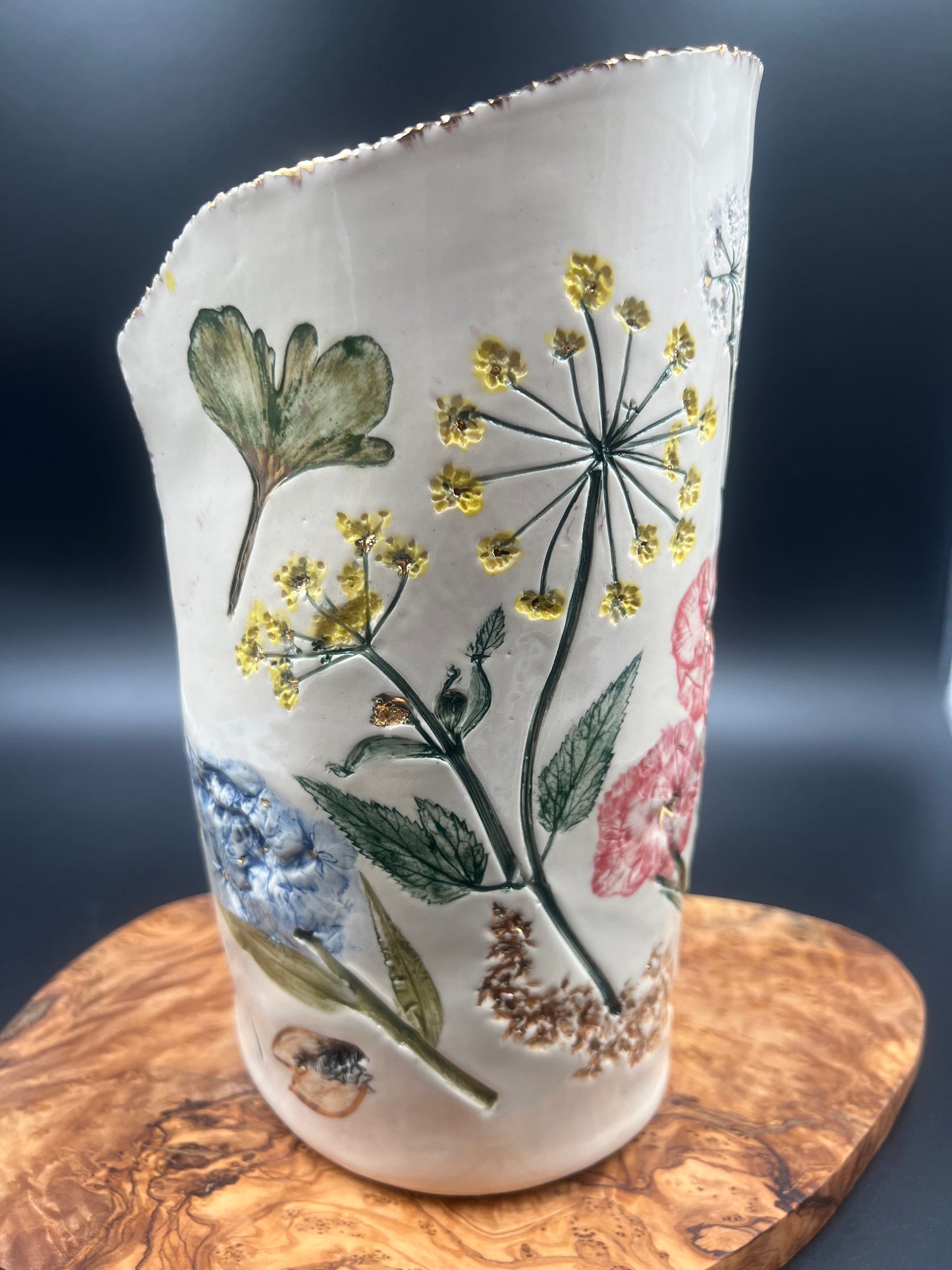 Wildflower and Cicada Vase